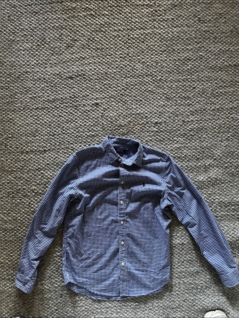 Ralph Lauren Navy and White Gingham Button-Down Shirt